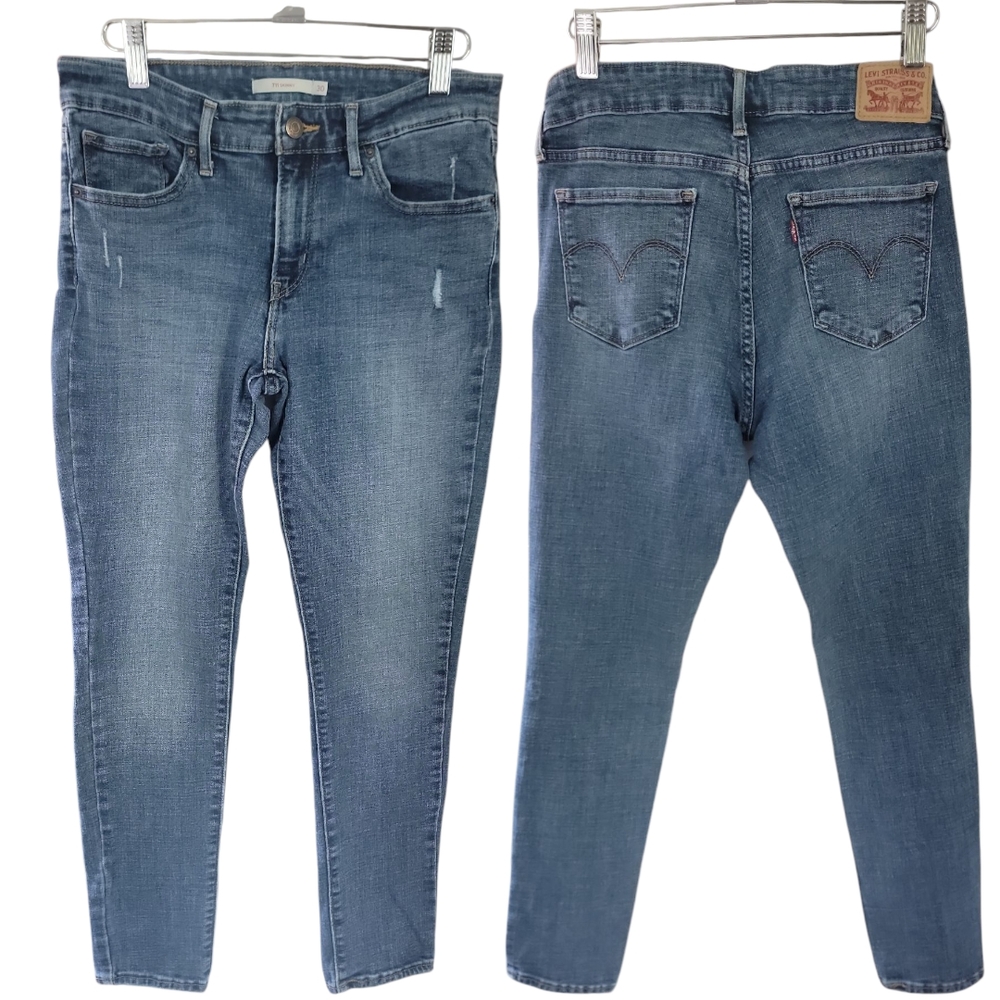 Levi’s 711 Skinny Jeans W30 L30 Mid Rise Blue Stretch Denim Water<Less
